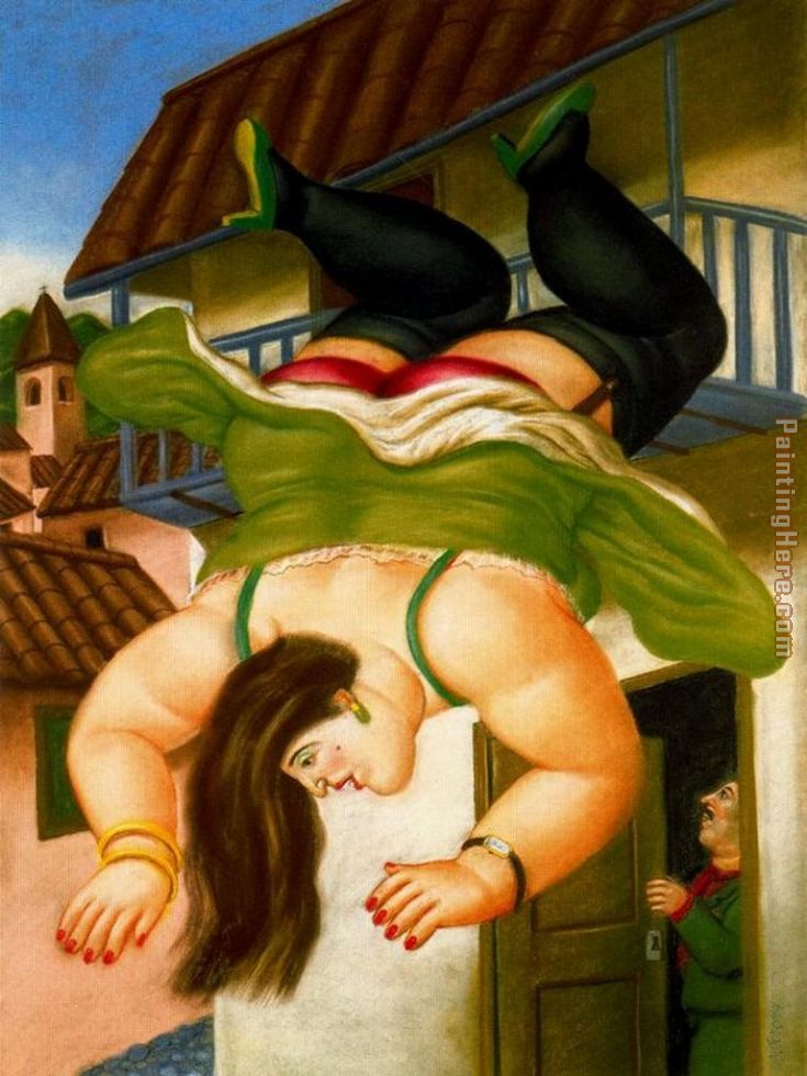 Mujer cayendo de un balcon painting - Fernando Botero Mujer cayendo de un balcon art painting Mujer cayendo de un balcon painting - Fernando Botero Mujer cayendo de un balcon art painting